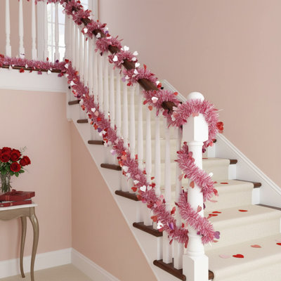 10M/33FT Valentine's Day Garlands Stripe Tinsel Easter DIY Wreath Love Heart Craft Wedding Party Decoration Home Hanging Ornaments