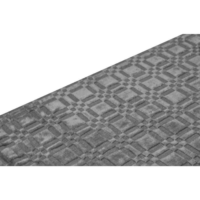 Cotton Geometric Area Rug in Gray