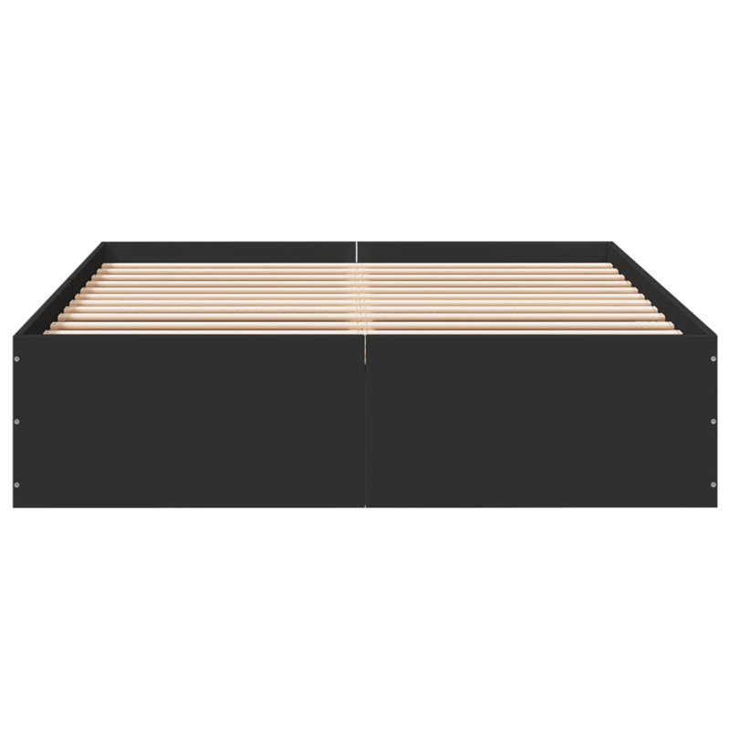 Vidaxl Bed FrameEngineered Wood, Small Double (4'), Black