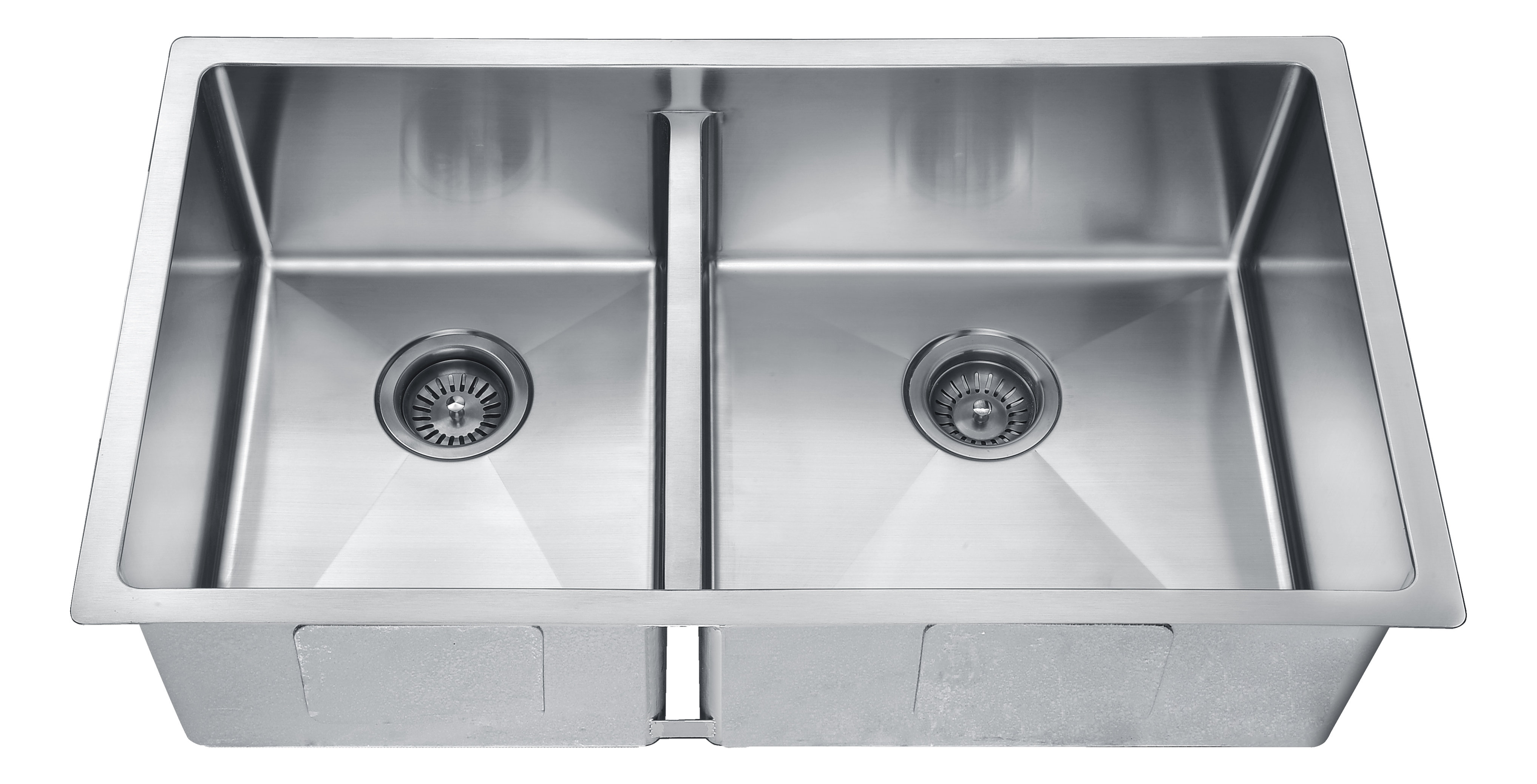 Serene Valley Stainless Steel 36 in. Double Bowl Drop-In or Undermount Kitchen Sink with Thin Divider, Silver