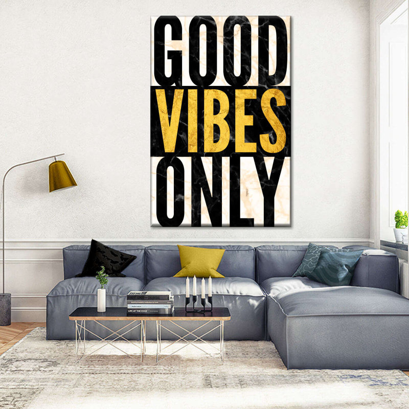 Good Good Vibes Only - impression sur toile tendue, H 48 po x l 32 po x P 1,25 po