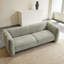 Canapé 83 pouces 83 pouces à motif bouclé, beige, éponge haute résilience, structure en bois massif, capacité de 900 lb - canapé moderne courbé pour salon, chambre à coucher, appartement, bureau-129765263