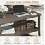 Rectangular Metal Outdoor Coffee Table, 2-Tier All-Weather Patio Coffee Table, Patio Table