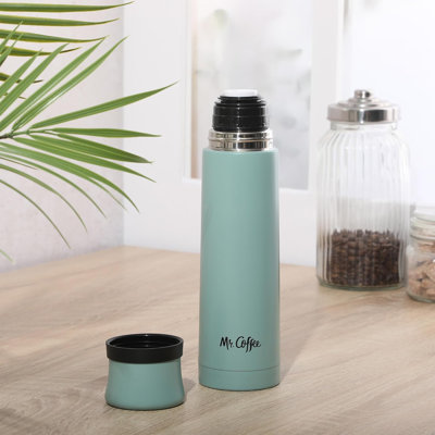 Mr. Coffee Silverleaf 23 oz Stainless Steel Double Wall Vacuum Insulated Travel Mug in Teal