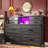 8 Drawer Dresser For Bedroom With Power Outlets & Led Lights, Chest Of Drawers With Open Shelves-1945658020