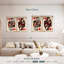 Ensemble de 2 pièces en bois pour le roi et la reine des cœurs sur toile-1271169482