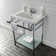 Ceramic Rectangular Console Bathroom Sink with Overflow