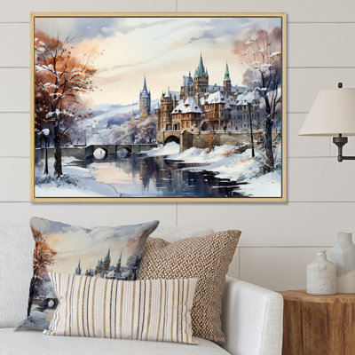 «Wonderful Village Winter At Christmas I - Winter Landscape», art mural