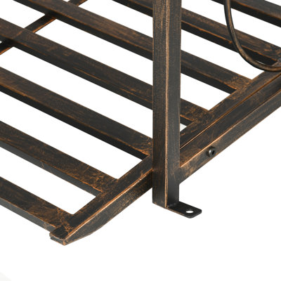  6FT Garden Bridge with Safety Rails Decorative Pond Bridge, Brown