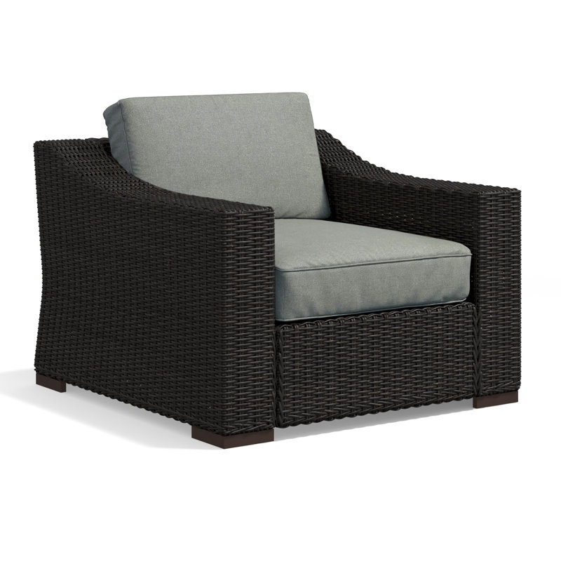 Wicker Outdoor Lounge Chair, Grey