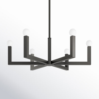 6 - Light Metal Dimmable Geometric Chandelier
