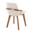 Chaise en bambou noyer et tissu crème