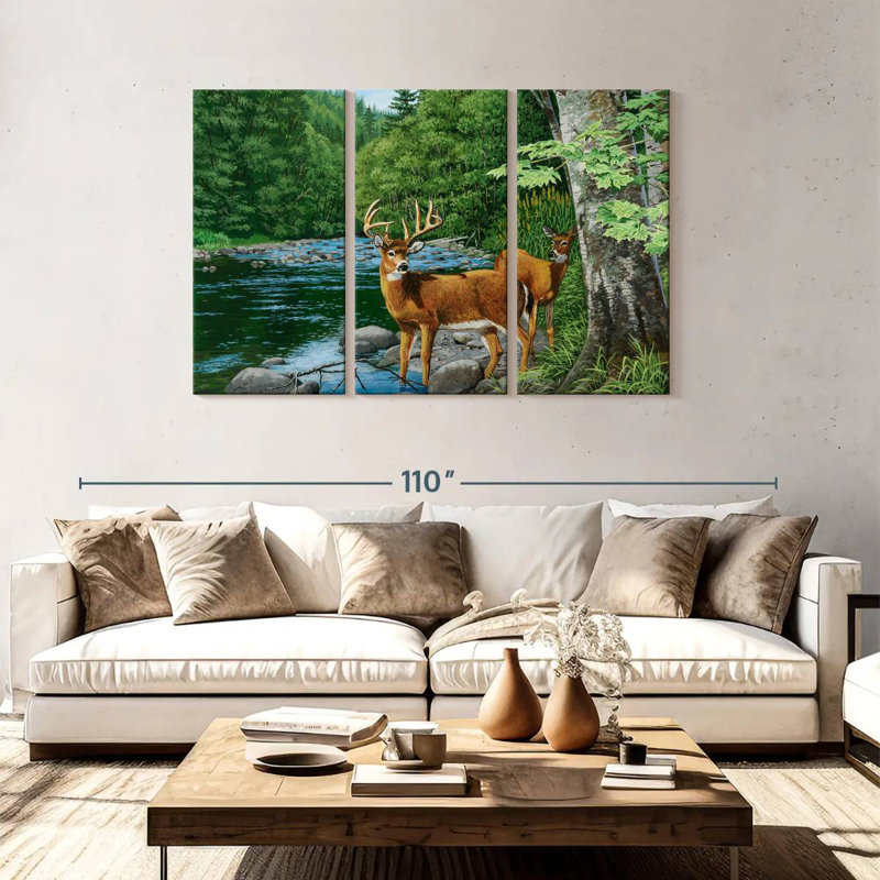 Cerf de Virginie Brampt Streamside, H 48 po x l 74 po