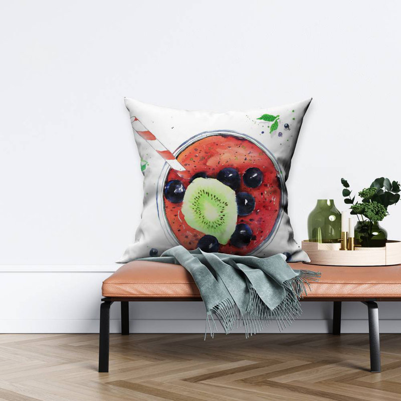Berry Smoothies Throw - Illustrative Food Poly Twill Decor