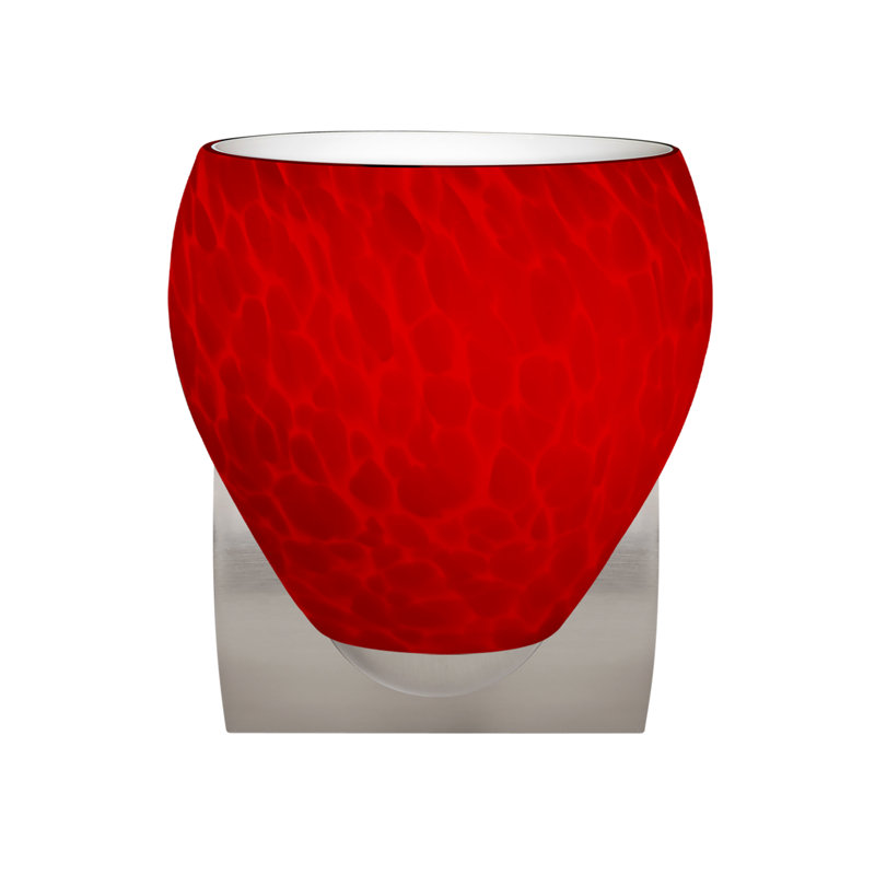 Mini applique Besa Bolla, Rouge, Nickel satiné