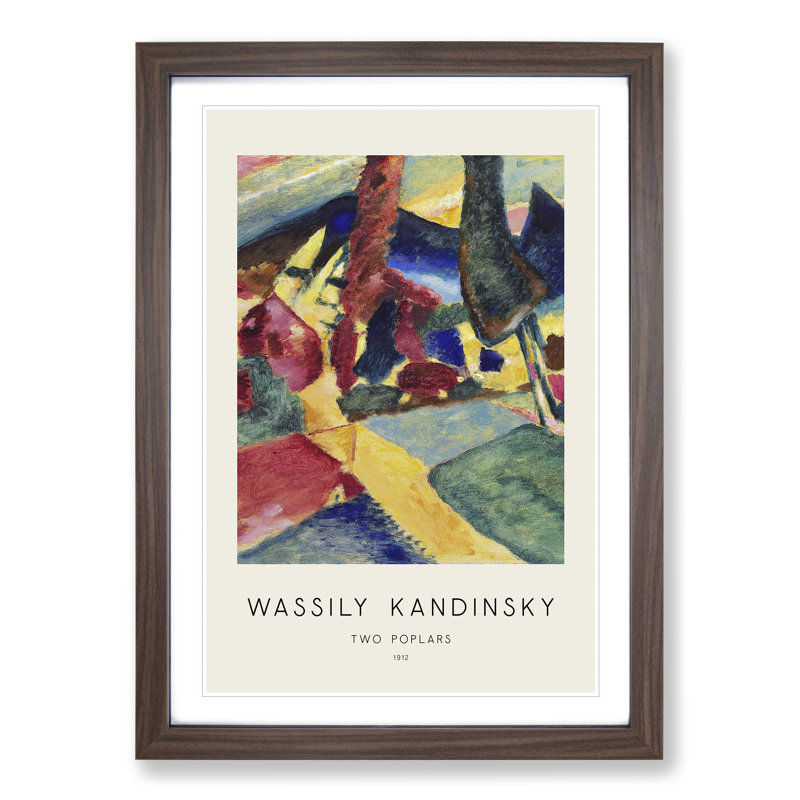 Landscape with Two Poplars by Wassily Kandinsky - Picture Frame Art Prints, Walnut Framed Framed, 48cm H x 36cm W x 2cm D