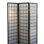 Cloison 3 de 70 po de hauteur de style japonais avec finition noire. Zone d'intimité. 3 panneaux de papier à cadre en bois. Pliable pour le rangement. H x l 6 po x P 50 po. Écran de 13 lb en noir. Définit l'espace et l'intimité. Se plie