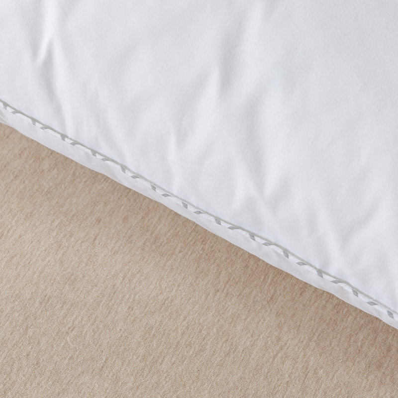 King White Cotton Down Pillow with Antimicrobial Cover