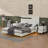 Sophisticated Queen 3-Piece Floating Platform Bed Set With Integrated LED Lights And Two Stylish Nightstands