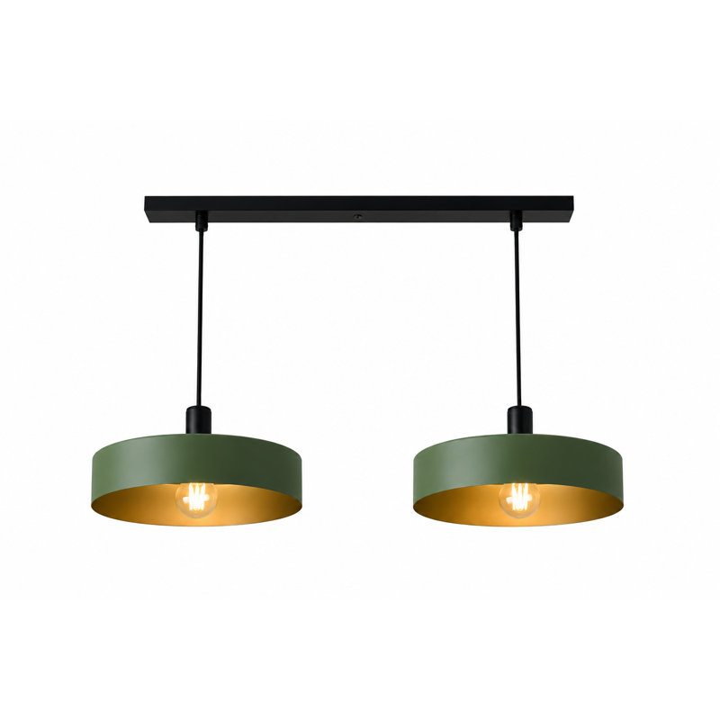 Bhavi 2 - Light Drum Pendant, Green, Khaki Black