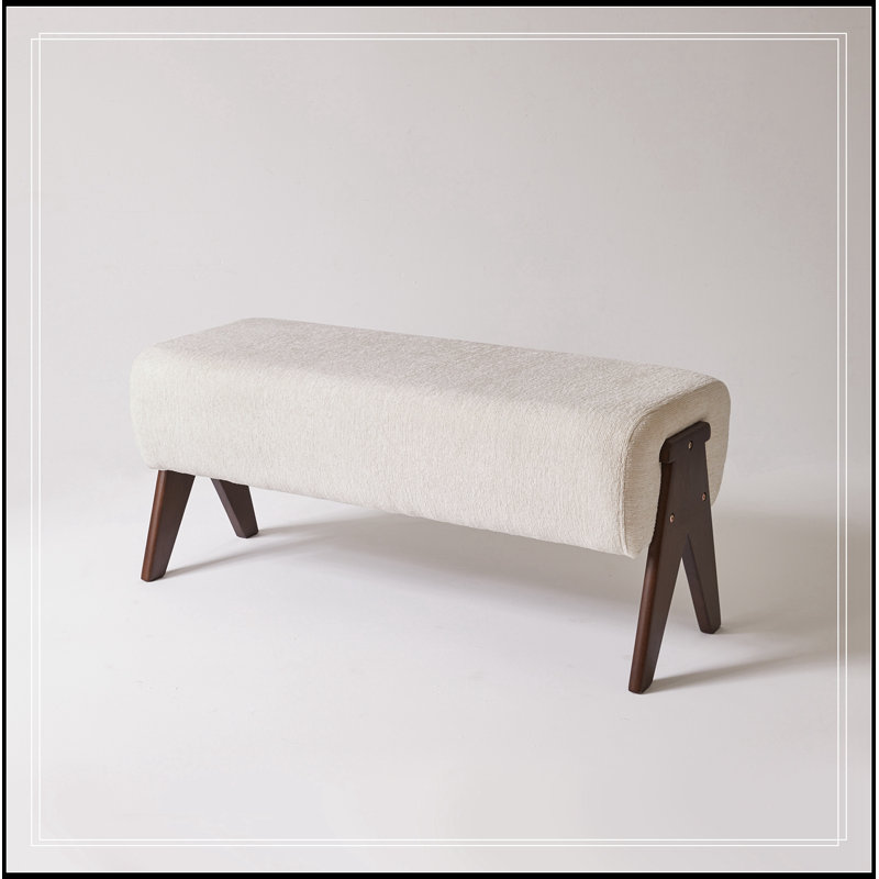 Chenille Stephaine avec pieds en bois robuste, Bleu