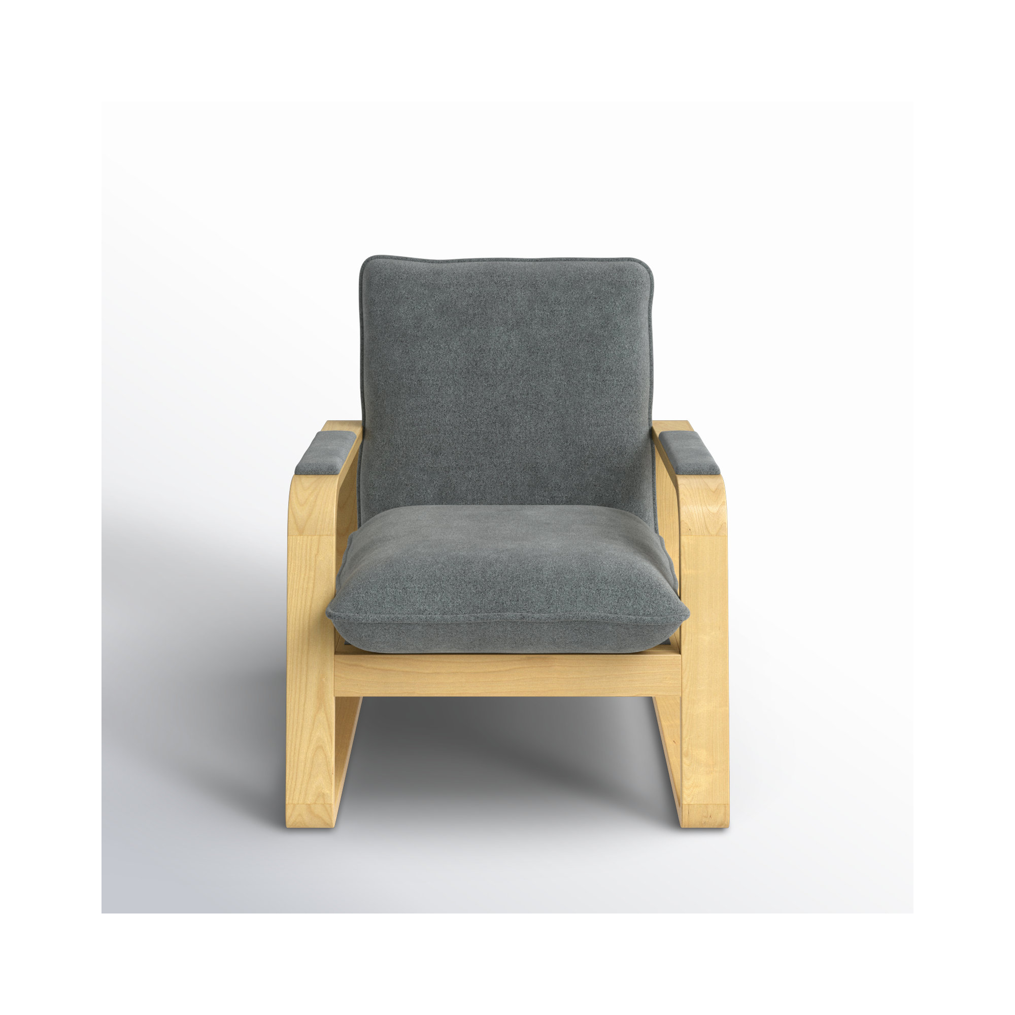 Lizzie Upholstered Armchair, Silver Gray Chenille
