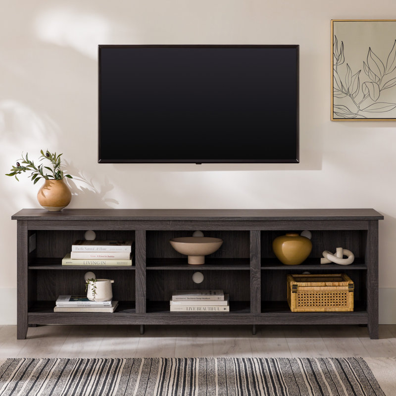 Meuble télé 3 tablettes Modern, Gris anthracite