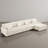 5 - Piece Upholstered White Faux Rabbit Fur Flannel Modular Sectional Sofa with Throw Pillows & Removable Ottomans-190078671