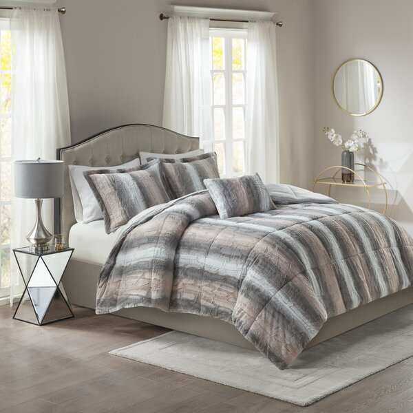 Home Essence York Faux Fur Comforter Set 