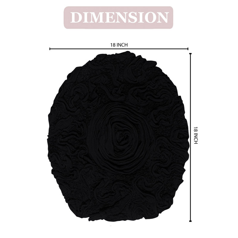 Couvercle de toilette 100% coton Homeka Weavers Franciska - 18 po x 18 po, Noir