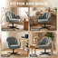 HOMCOM Swivel Accent Chair Velvet-Feel Fabric Armchair-1367846702