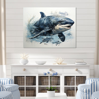 «Breaching Whale I - Whale Animal Wall Art Living Room»