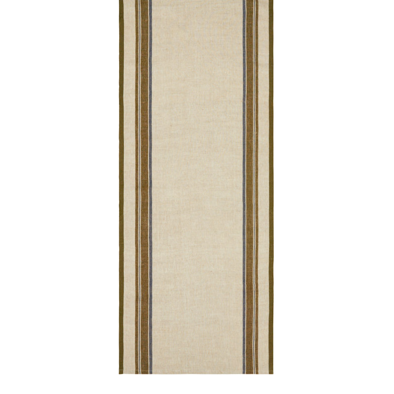 Antibes Table Runner - 20" x 72", Natural/Green