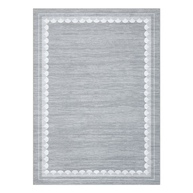 Contemporary Washable Rugs Low Pile Non Slip Soft Stain Resistant Modern Border Carpet Foldable Floor Mats