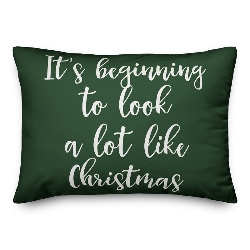  it's Beginning to Look a Lot Like Christmas Lumbar Pillow, Dark Green