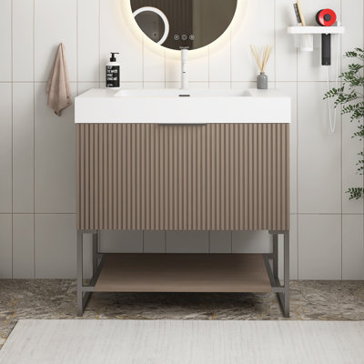 30" Freestanding Plywood Bathroom Vanity With Sink