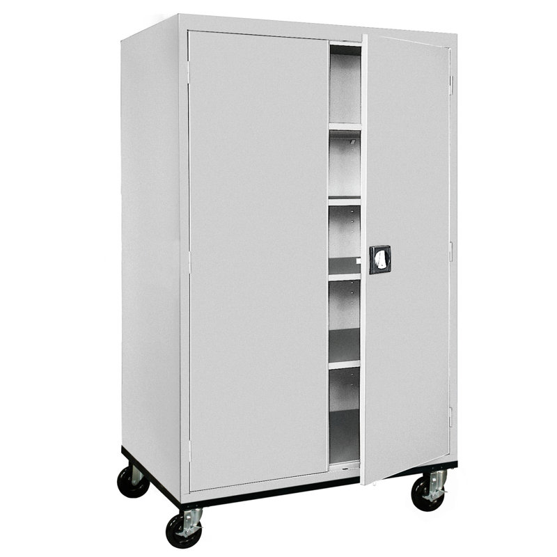 Armoire de rangement à 5 tablettes Transpot, Gris colombe