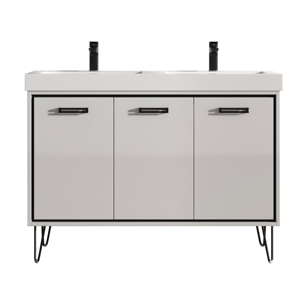 Lunea 48'' Double Bathroom Vanity with Resin Top Latitude Run® Base 