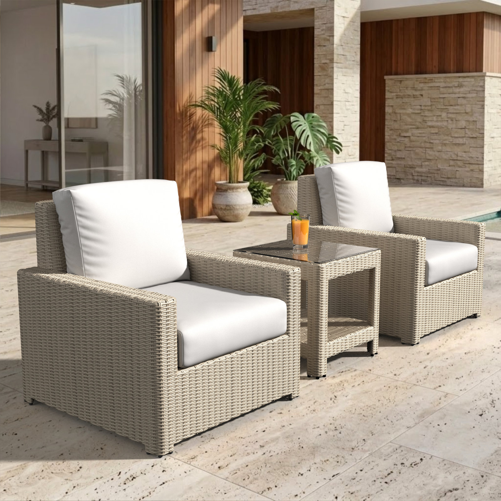 Henri 2-Person Sunbrella® Patio Seating Group, Sunbrella® Tranquil Sage