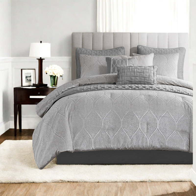 Luxury King Bedding Sets, Polyester Jacquard Modern Home Comfort