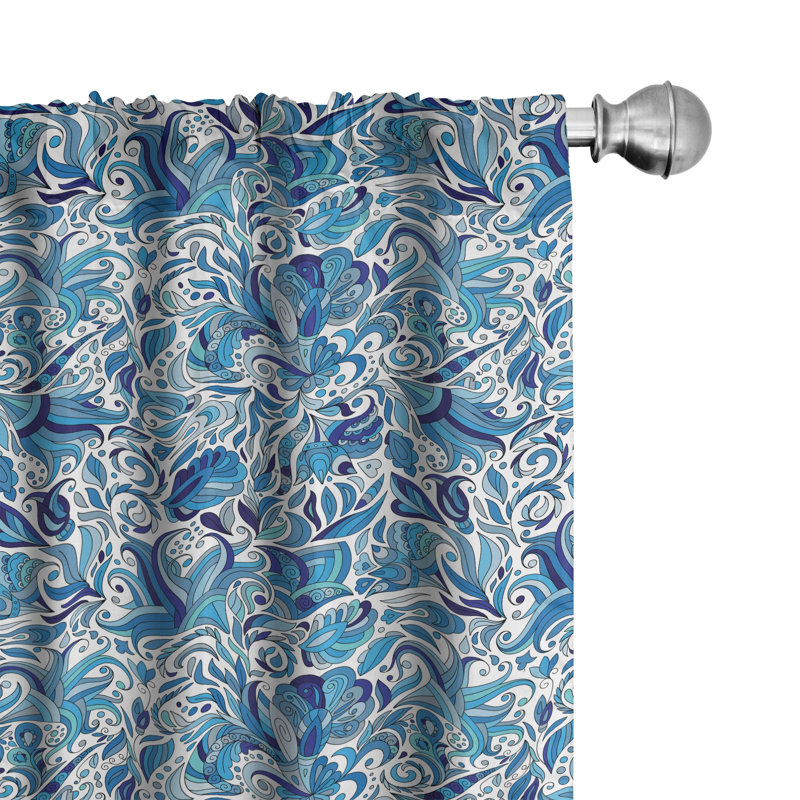 Floral Semi-Sheer Rod Pocket Curtain Panels, 28" x 95"