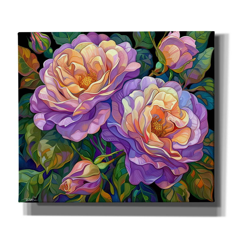 Art mural multicolore sur toile 1 "par Momart, 24 po x 20 po, H 26 po x l 30 po x P 1,5 po