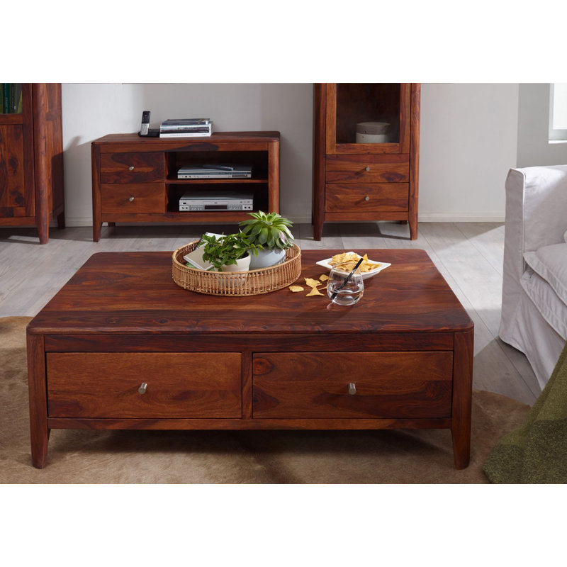 Brooklyn Solid Wood Four Leg Coffee Table with Storage