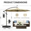 Parasols déportés avec base, kaki-1679387307