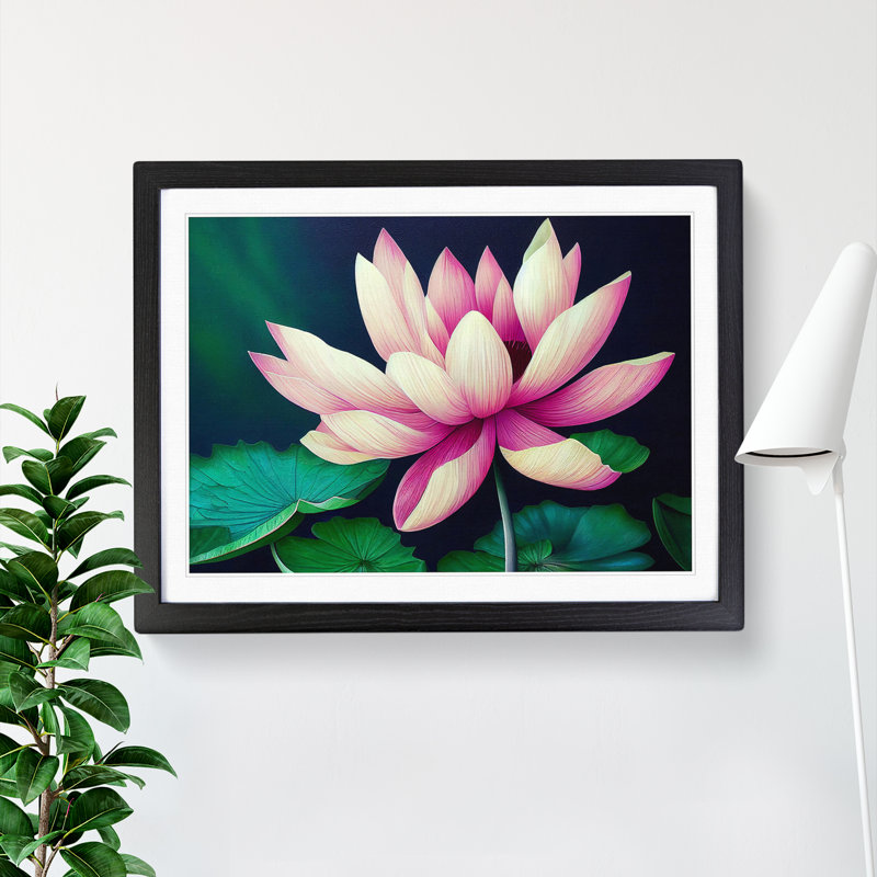 An Excellent Lotus Flower - Framed Print, 34cm H x 46cm W x 2cm D, Black