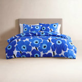 Marimekko Unikko Blue Cotton Duvet Cover Set