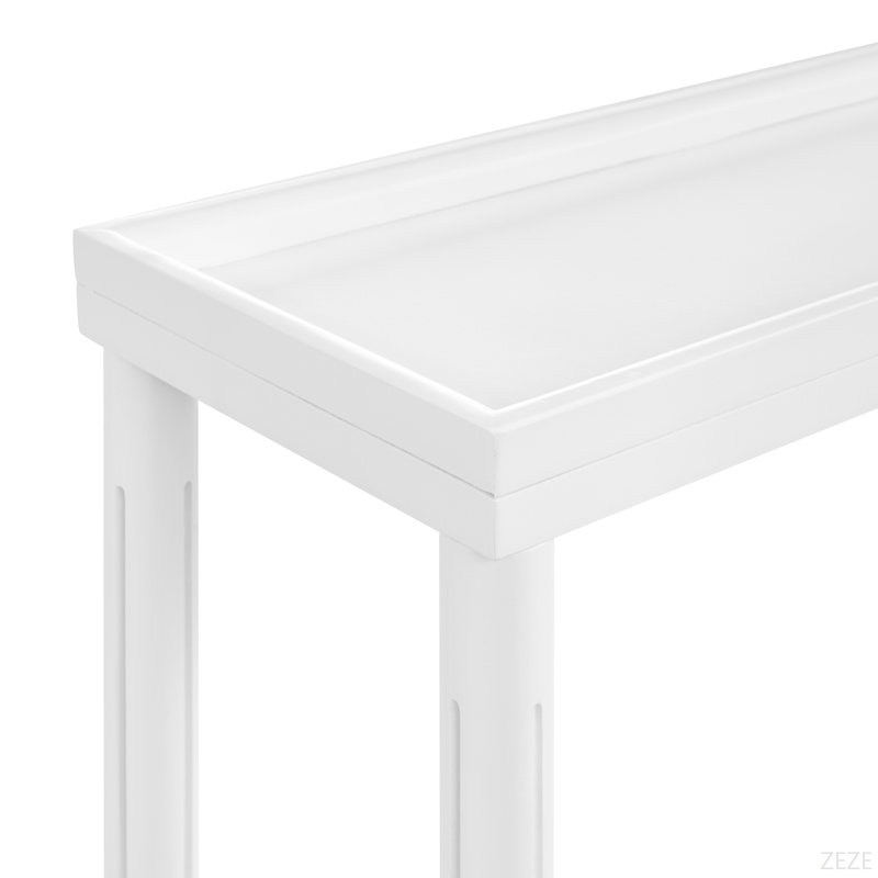 Tables de bout étroites avec tablette New Ridge Home Goods Harrison, ensemble de 2, Blanc