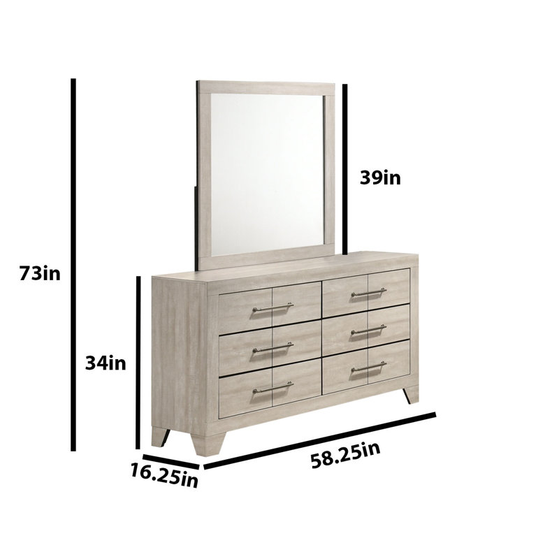 Ensemble de chambre à coucher 5 pièces Deegan, Reine