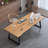 Burlywood+Black Rectangular Solid Wood+Iron desks-848732639