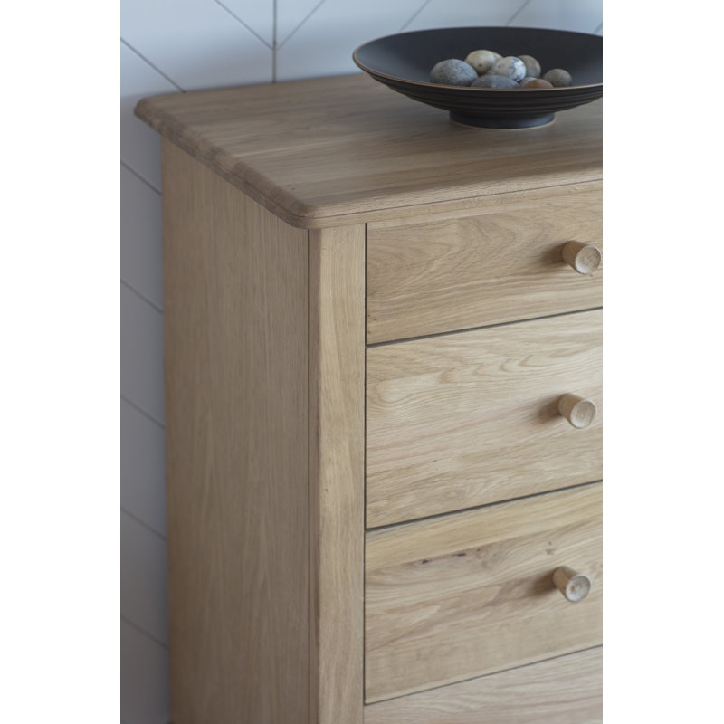 Claira Solid Wood 98 cm W Chest of 5 Drawers